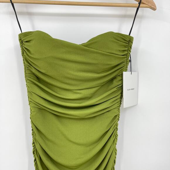 Alex Perry | Strapless Sweetheart Ruched Dress in Fern US 0 w/ Tags - Picture 10 of 16